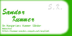 sandor kummer business card